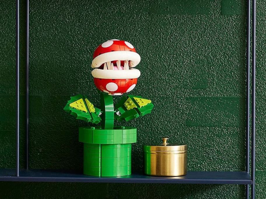 LEGO Super Mario Piranha Plant on a shelf