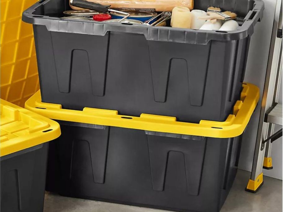 Members Mark 27 Gallon Heavy Duty Storage Tote Bags stacked