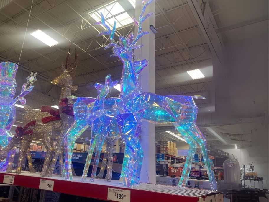 Member's Mark 3-Piece Pre-Lit Prismatic Deer Family in store