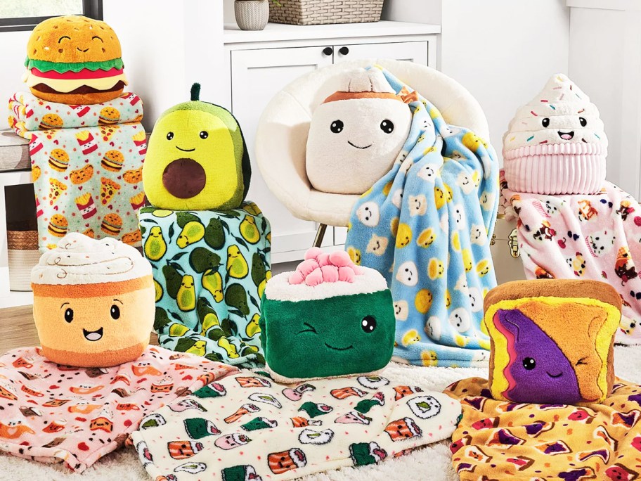 NEW Plush Hugger & Throw Sets Just $16.98 on SamsClub.com (Cute PSL, Sushi, & Avocado Designs!)