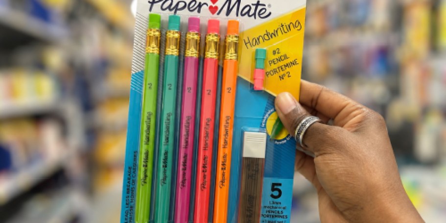 Paper-Mate Triangular Mechanical Pencils 5-Pack w/ Lead & Erasers Just $2 Shipped on Amazon
