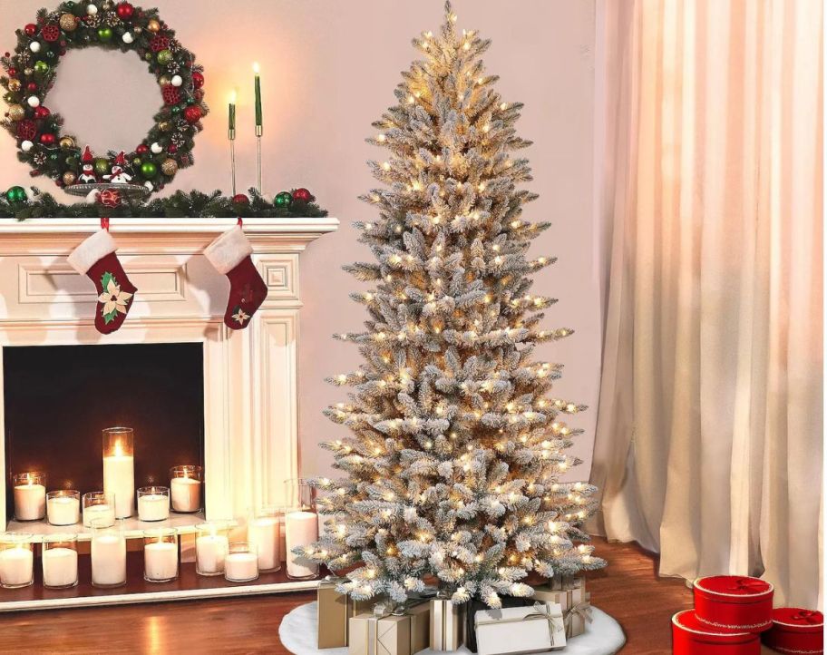 OVER 85% Off Flocked Pre-Lit Christmas Tree + Earn Kohl’s Cash