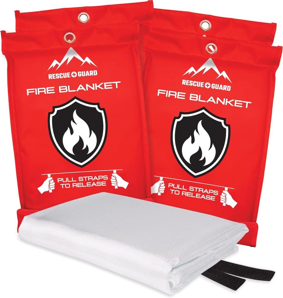 stock photo of RESCUE GUARD Emergency Fire Blanket - 4 Pack