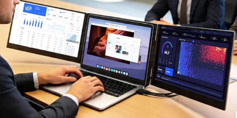 $96 Off Portable Triple Laptop Screen Extender on Amazon + Free Shipping