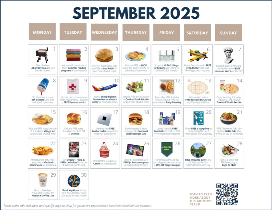 september monthly sales calendar