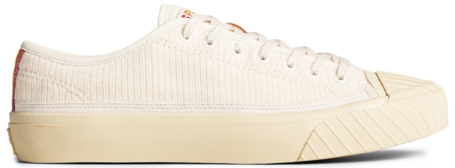 white striped sperry sneakers