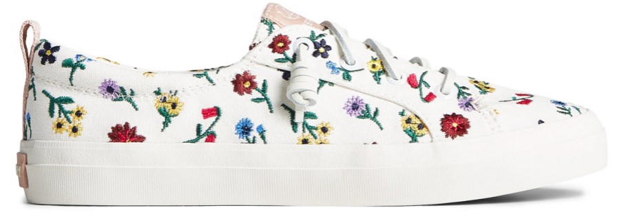 white floral print sneakers
