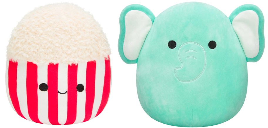 popcorn and teal elephant squishmallows