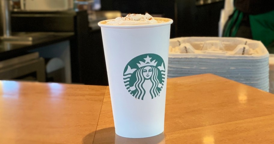 starbucks drink on counter