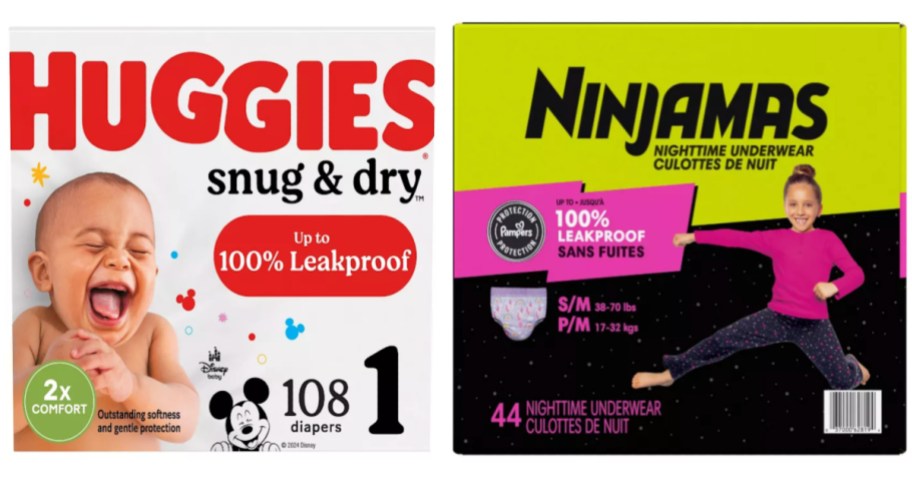 Two boxes of diapers