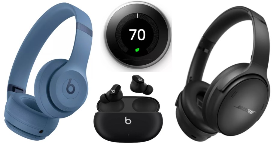 headphones and smart thermostat