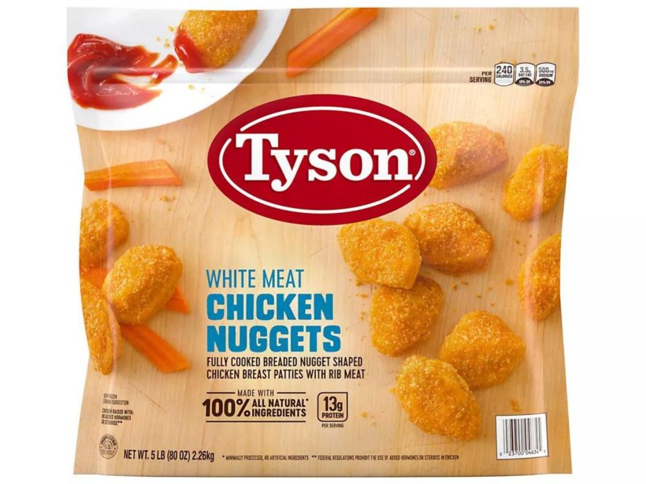 Tyson White Meat Frozen Chicken Nuggets 5lbs stock image