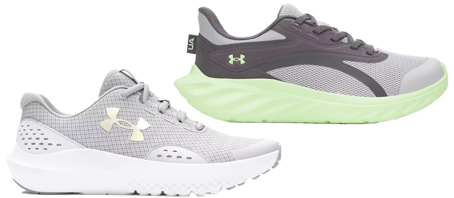 light grey and dark grey running shoes