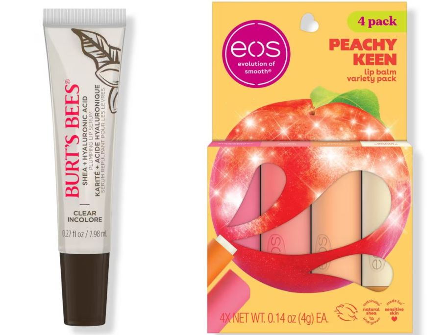 Burt's Bees and EOS Lip Balms