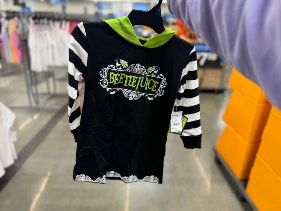 Girls Beetlejuice Hooded Shirt at Walmart