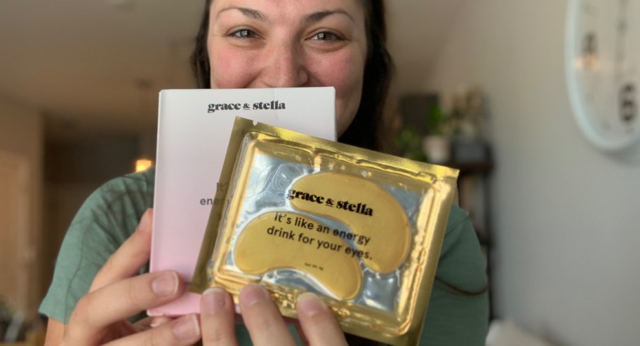 Woman holding grace & stella