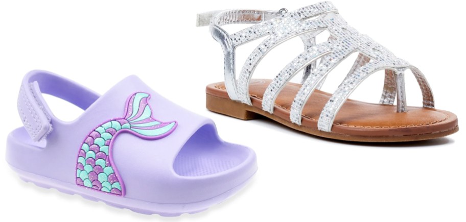 purple and silver toddler sandals