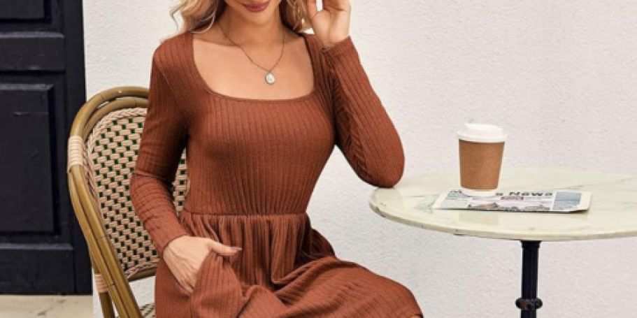 Casual Sweater Dress w/ Pockets JUST $12 on Amazon | Cute Fall Color Selection