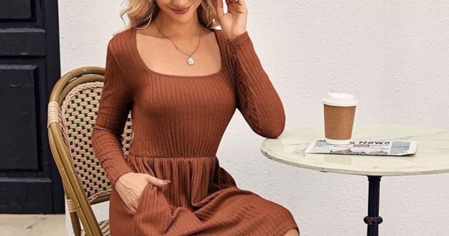 Casual Sweater Dress w/ Pockets JUST $12 on Amazon | Cute Fall Color Selection