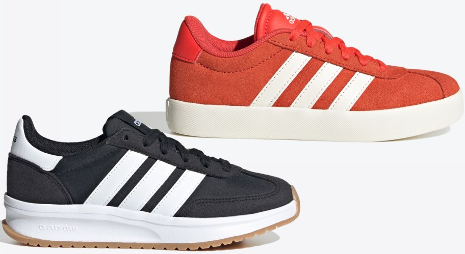 black and red adidas sneakers