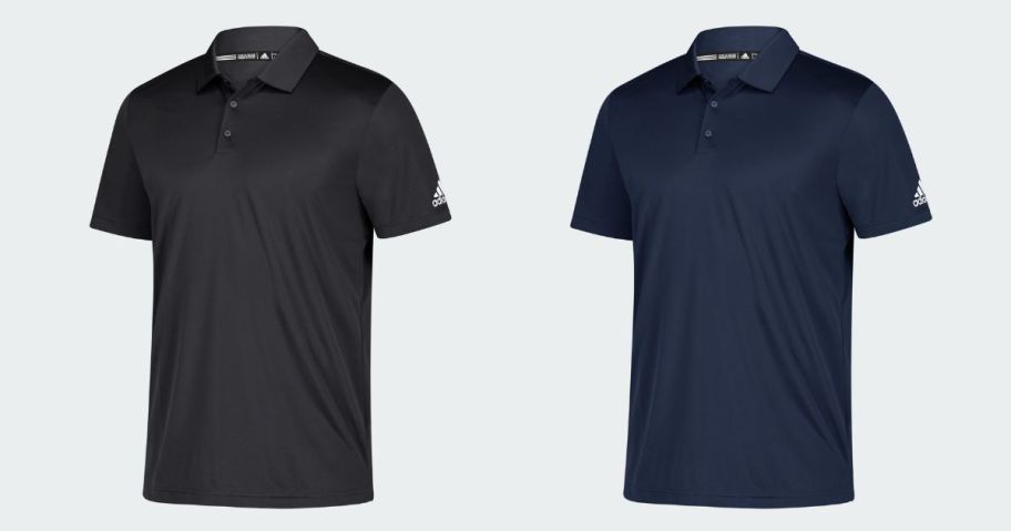 adidas Men's Grind Polo Shirt in Black or Collegiate Navy stock images