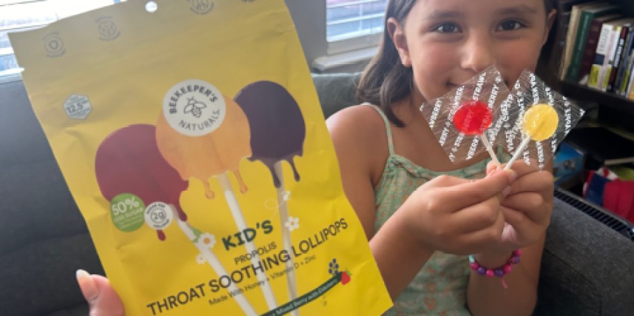 Beekeeper’s Naturals Kids Throat Relief Lollipops Just $6.99 Shipped for Amazon Prime Members