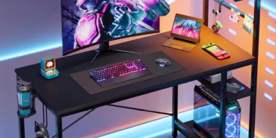 Gaming Desk w/ LED Lights Only $53.57 Shipped on HomeDepot.com (Reg. $130)