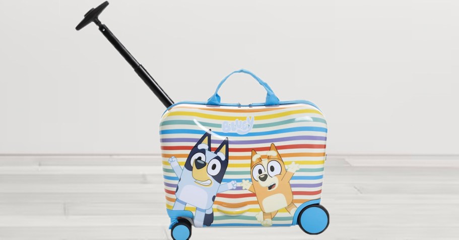 Kids Ride-On Suitcases Only $44 Shipped on Walmart.com (Bluey, Disney Princesses, & More)