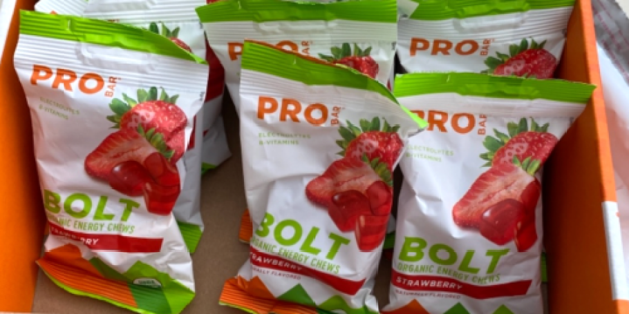 Probar Bolt Organic Energy Chews Strawberry 12-Pack Just $13.66 (Reg. $21) | Over 2,000 5-Star Ratings!