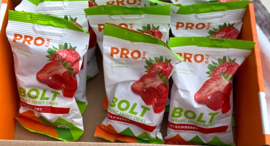 Probar Bolt Organic Energy Chews Strawberry 12-Pack Just $13.66 (Reg. $21) | Over 2,000 5-Star Ratings!