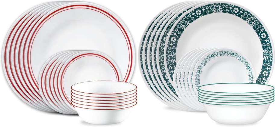 2 18 piece dinnerware sets
