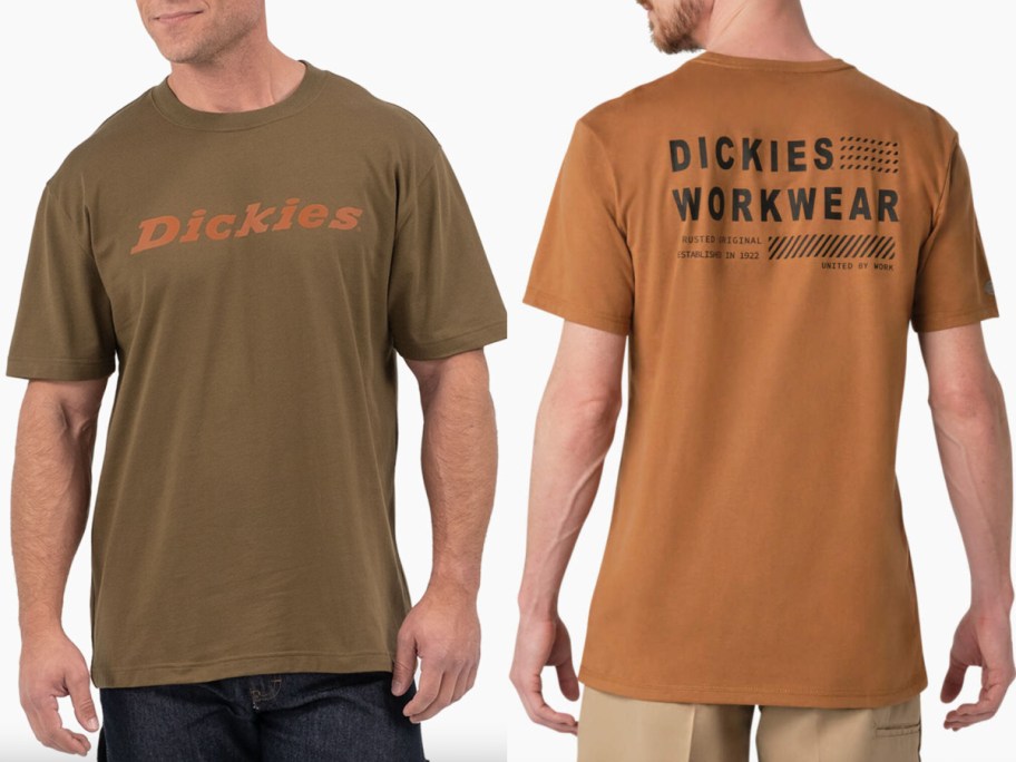 orange and burnt brown dickies graphic tees