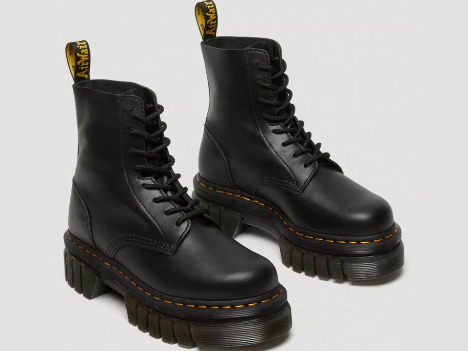 pair of black audrick dr marten boots