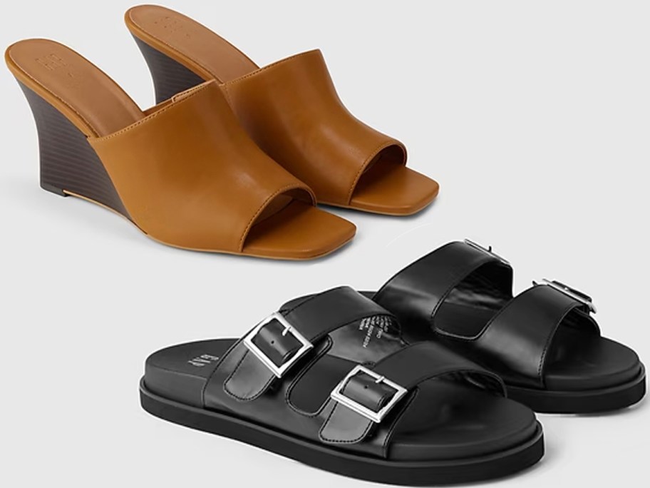 gap brown and black sandals