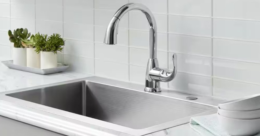 Up to 50% Off Home Depot Kitchen Faucets & Sinks + Free Shipping | Pull-Down Sprayer Only $29.97 Shipped