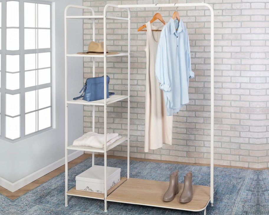 Wardrobe with Shelves from $36.98 Shipped (Reg. $94) | Great for Dorm Rooms