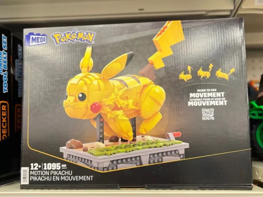 Mega Pokemon Pikachu building set in the box.