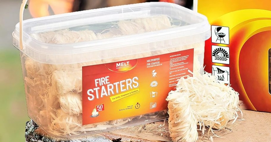 Fire Starter 50-Count Container Only $12 on Amazon – No Kindling Required & Water Resistant