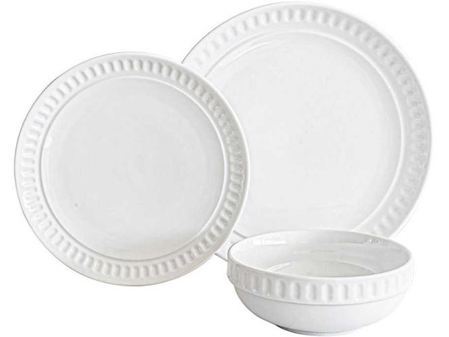 two white plates and bowl