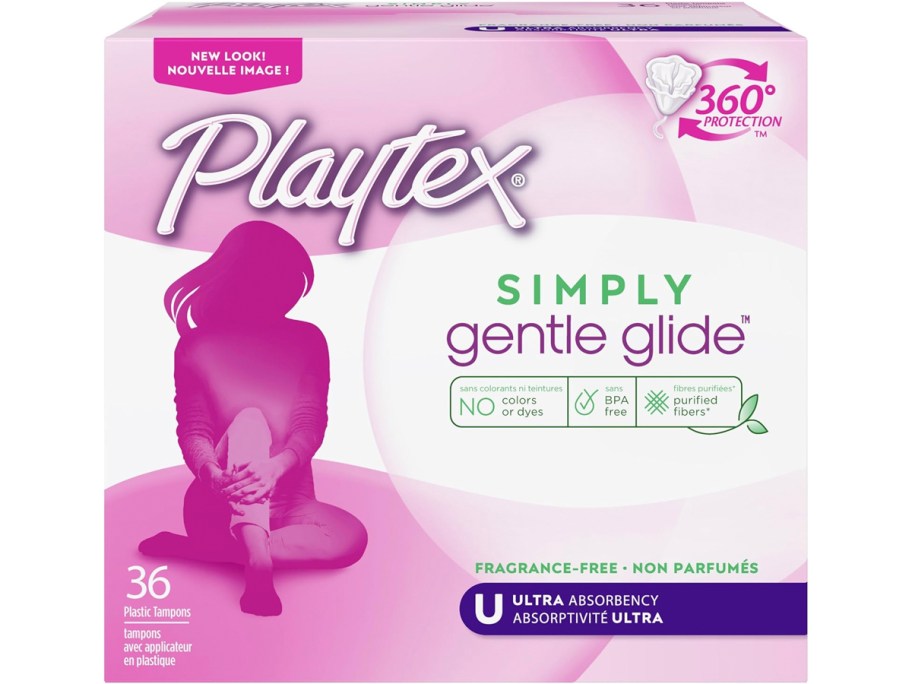 playtex simply gentle glide tampons box