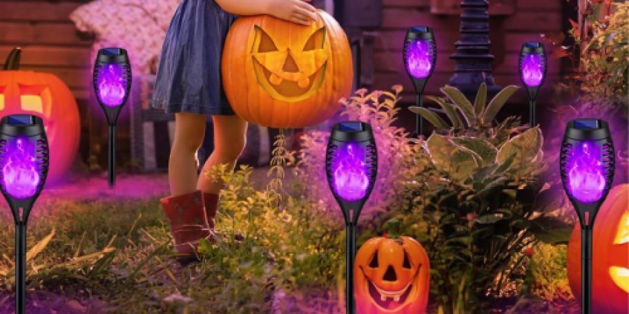 Purple Flame Solar Halloween Lights 6-Count Just $19.83 on Amazon (Reg. $38)