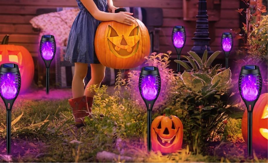 Purple Flame Solar Halloween Lights 6-Count Just $19.83 on Amazon (Reg. $38)