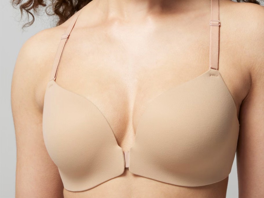 woman wearing beige bra