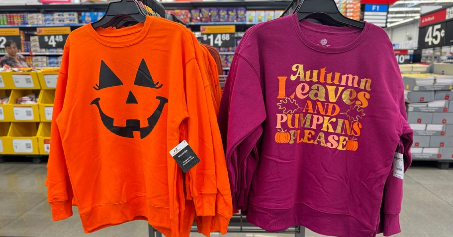 NEW Walmart Halloween Clothes | Women’s Cute Crewneck Sweaters Only $12.98