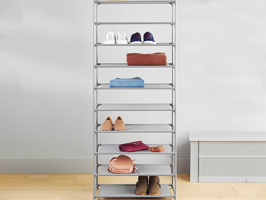 Storage Rack Tower 10-Tier Only $11.78 on Amazon (+ $1 Amazon Credit)