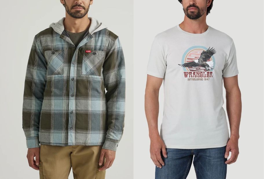 wrangler-mens-tops خصم يصل إلى 50% على موديلات تخفيضات رانجلر + خصم إضافي 20% | الجينز يبدأ من 6 دولارات، والقمصان يبدأ من 7.98 دولارات + المزيد