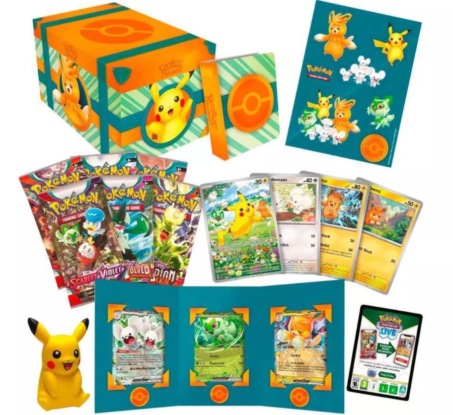 a pokemon trading card chest and contents stock image