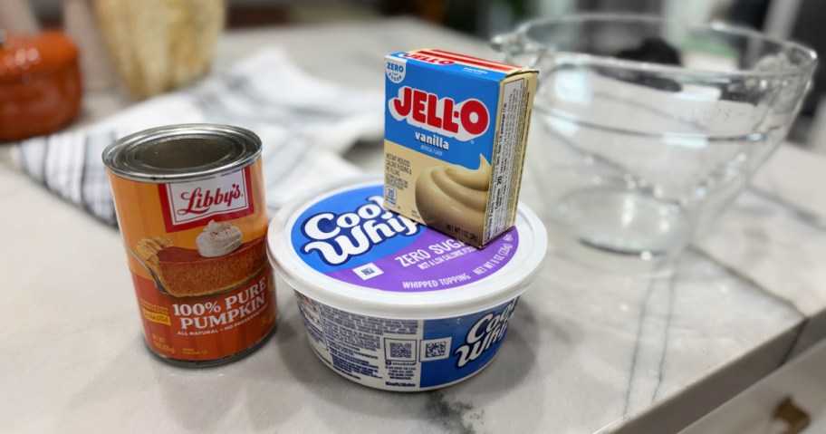 3 ingredients for pumpkin dip 