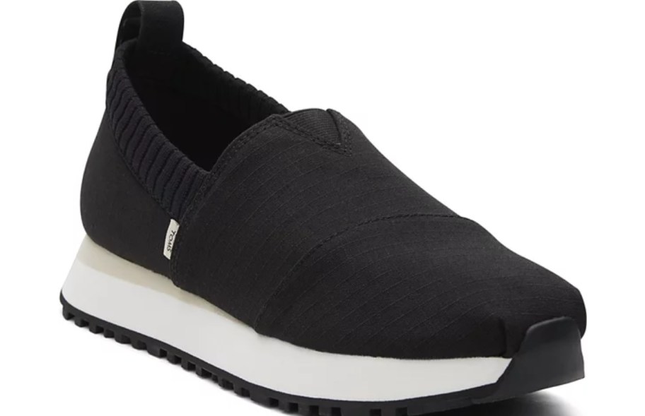 women's black and white TOMS athletic sneaker