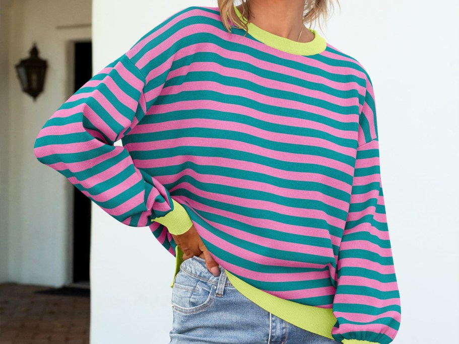 Women’s Striped Long Sleeve Shirt Just $11.99 on Amazon (Regularly $20)